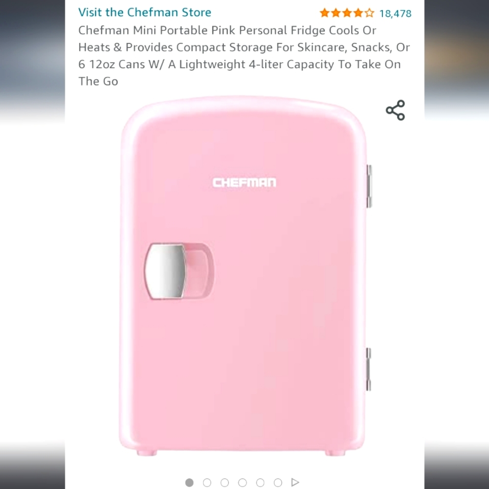 Mini Portable Pink Fridge